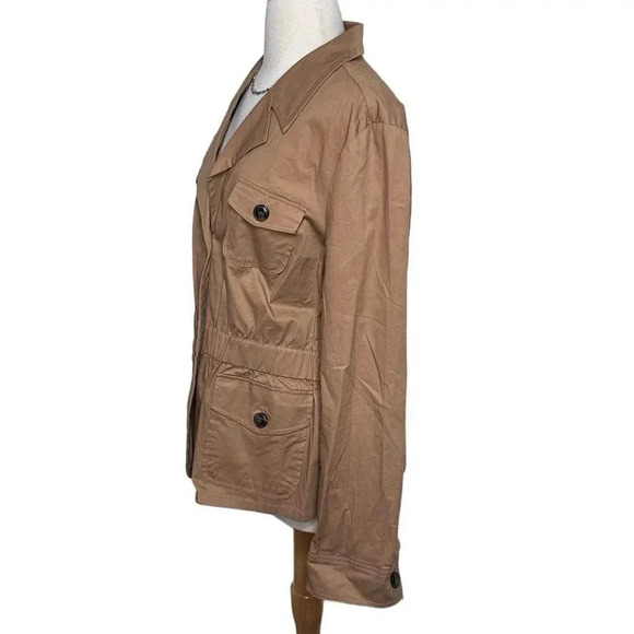 Charter Club women’s XL tan cotton/spandex lightweight utility jacket - Picture 5 of 8